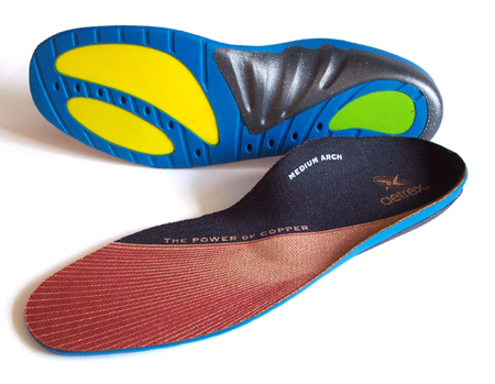 Aetrex custom select series orthotic arch supports medium density bottom and top view