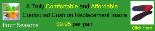 four seasons contoured cushion replacement insoles $9.95 per pair
