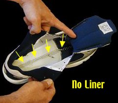 shoe with no Texon cardboard liner