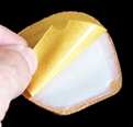tacco taccolette metatarsal halter cushion bottom view showing the peel and stick aspect